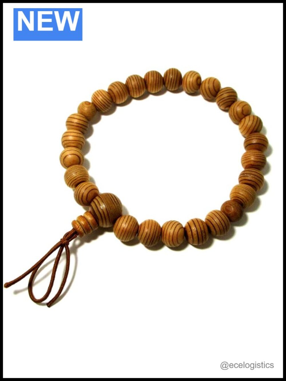 Yakusugi Japanese Cedar Wood Bead Bracelet Handmade Kyoto Prayer